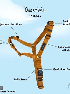 NWT Size Small No-Pull Dog Harness - Tan/Dark Orange